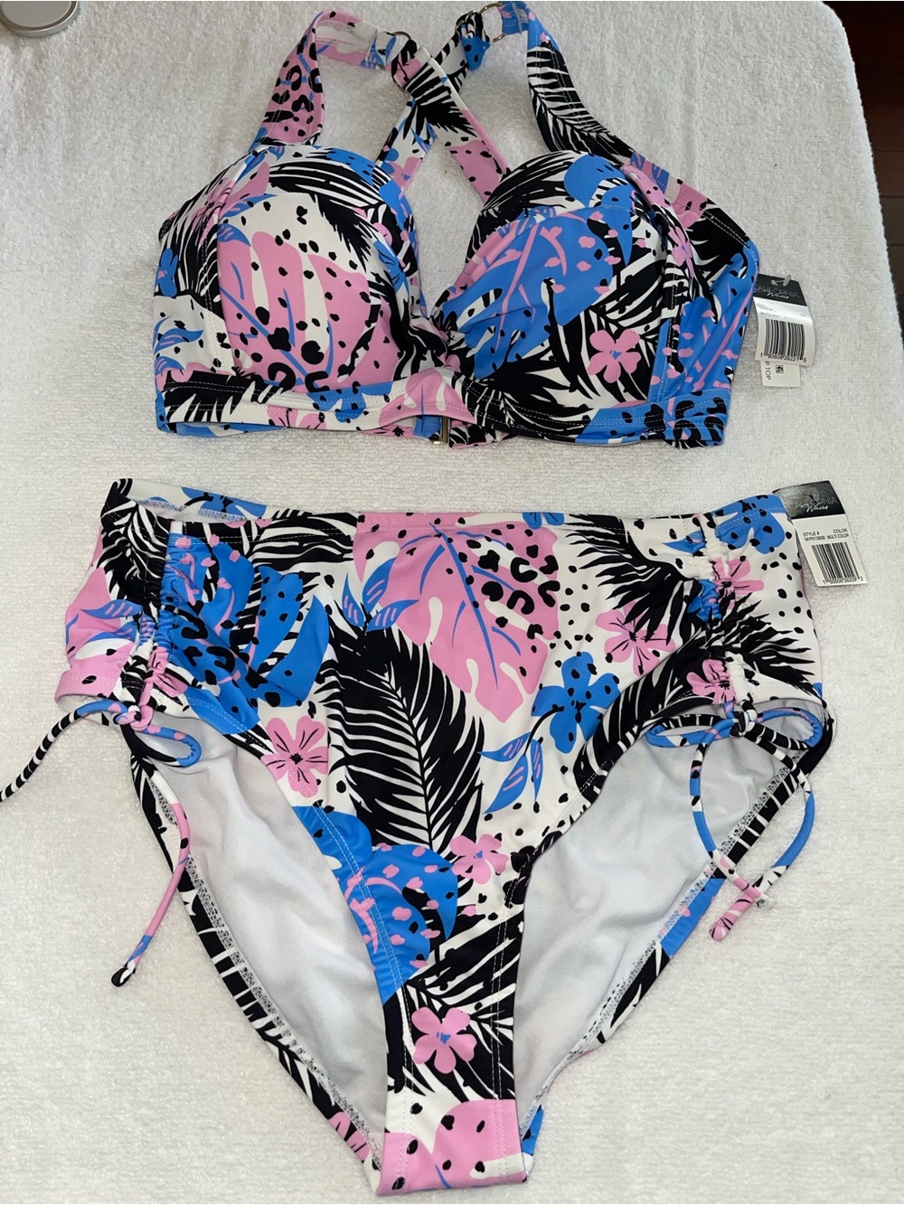 California Waves Tropical Print Bikini Set - NWT - Women’s Size 10/12